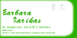 barbara karikas business card